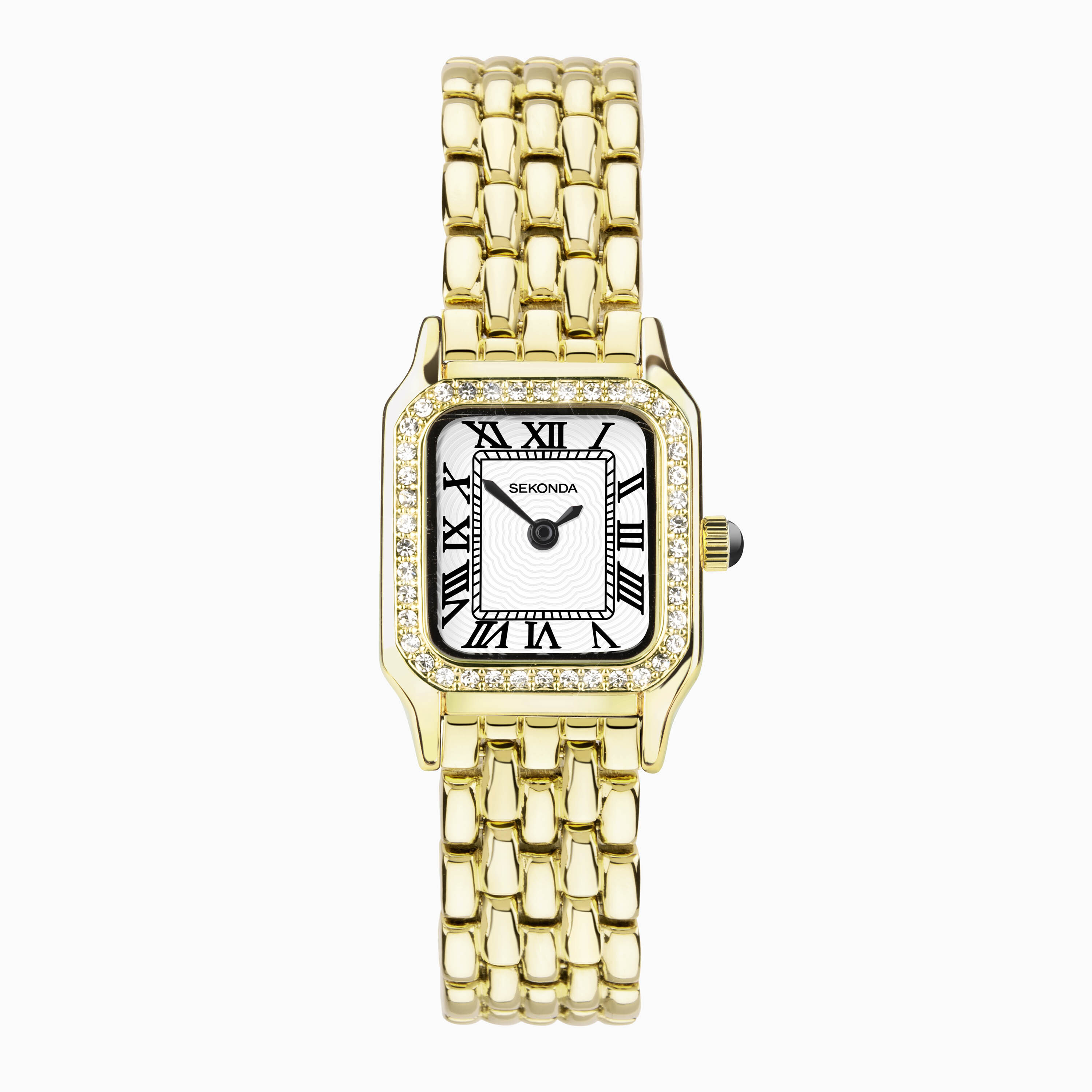 Sekonda Monica Ladies Watch | Gold Alloy Case & Bracelet | Rectangular 20mm Case | White Dial | Sekonda