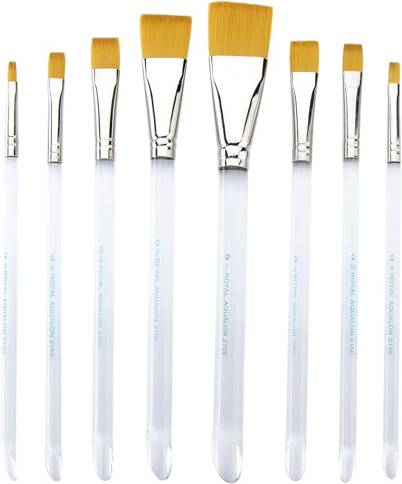 Royal & Langnickel Aqualon Flat & Shader Artist Brush Set, 8-Piece | Amazon (US)