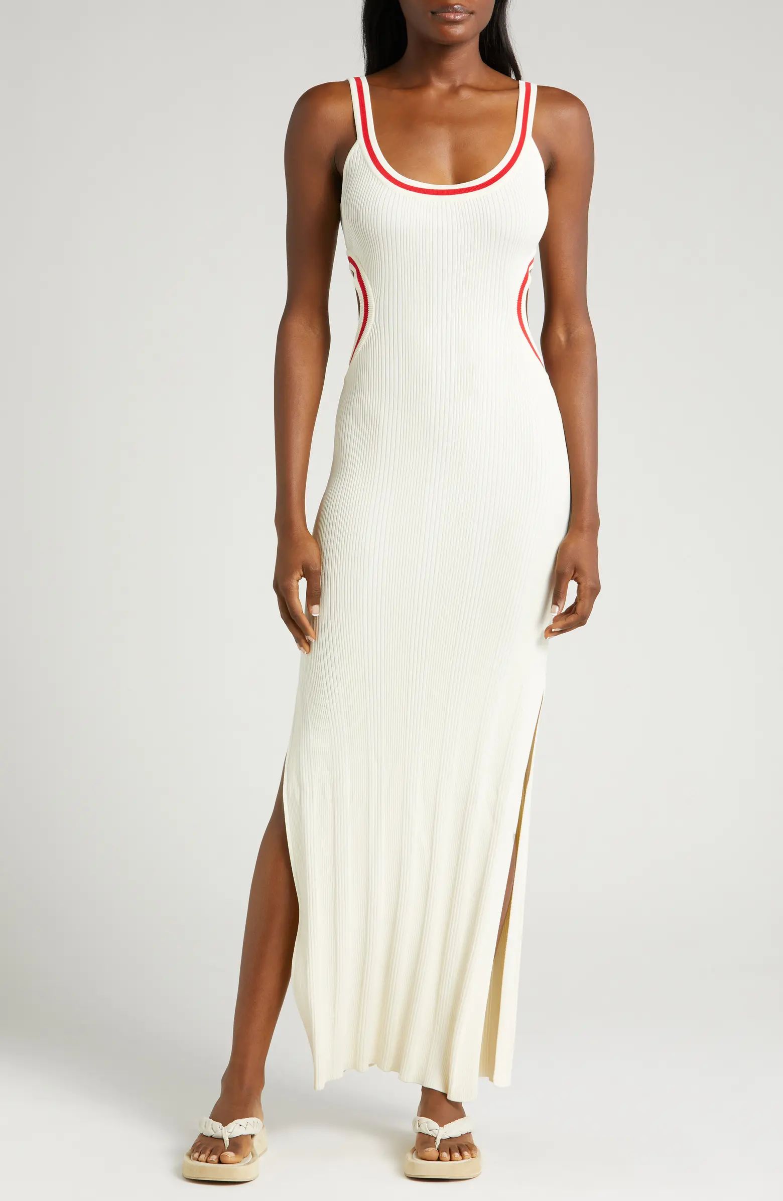 Solid & Striped Lola Cutout Rib Cover-Up Maxi Dress | Nordstrom | Nordstrom