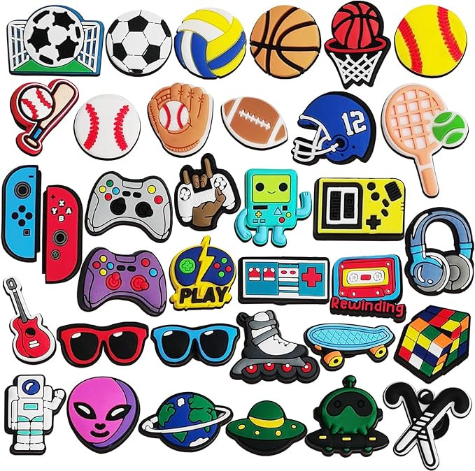 IOKUKI Croc Charms for Boys, 35 PCS Croc Charms for Teens, Basketball Football Soccer Volleyball ... | Amazon (US)