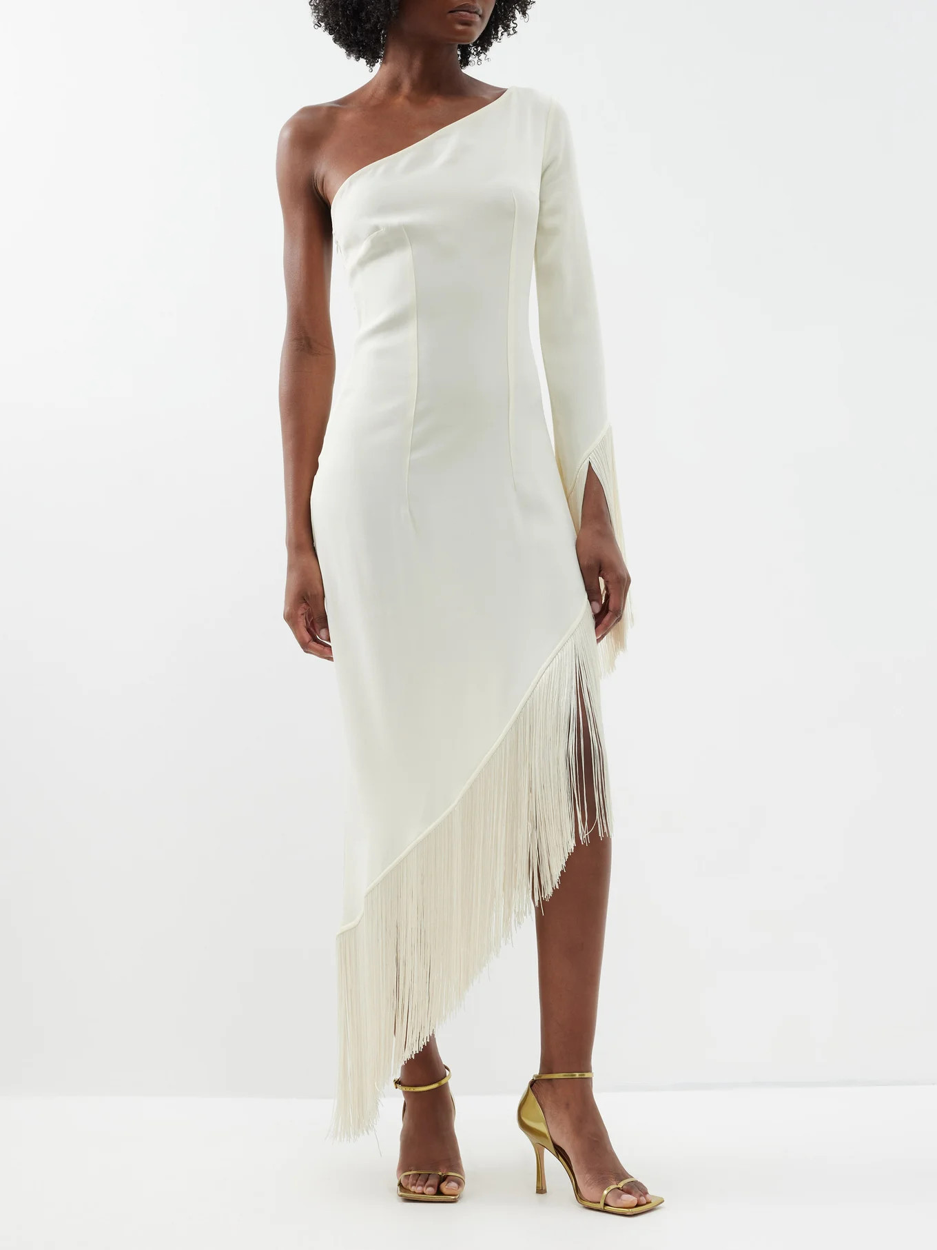 Aventador asymmetric fringed crepe midi dress | Matches (US)
