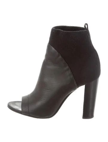Vince Leather Peep-Toe Booties | The Real Real, Inc.