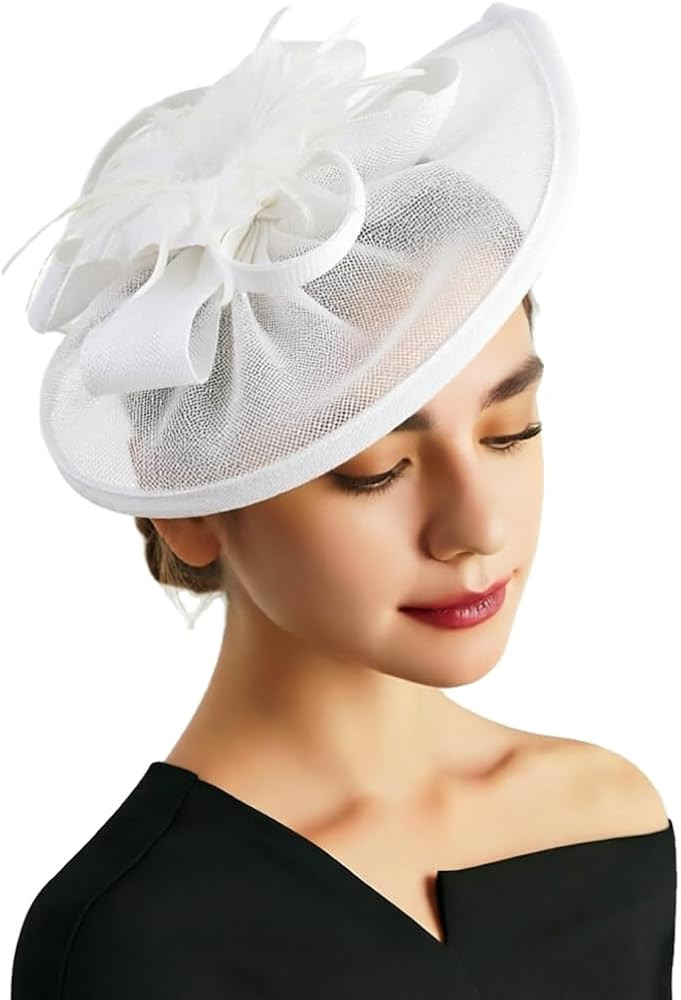 DRESHOW Women Fascinator Hats Tea Party Hat Vintage Pillbox Hat Headband for Cocktail | Amazon (US)