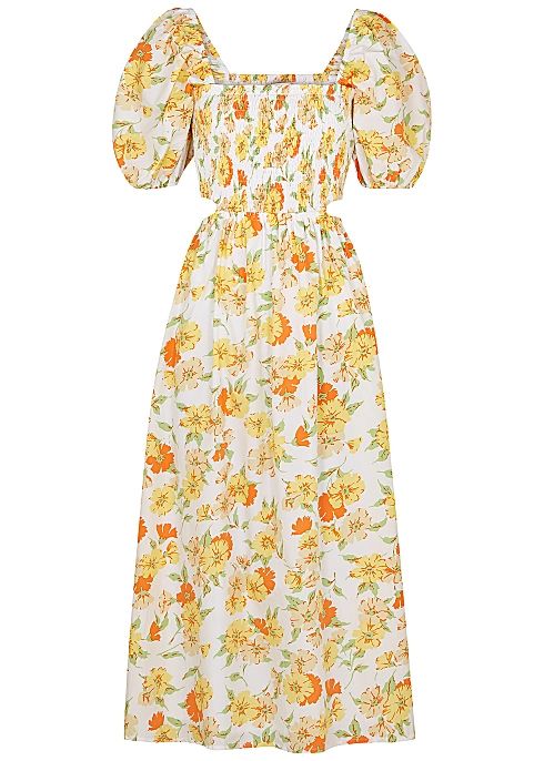 Loucetta floral-print cotton midi dress | Harvey Nichols (Global)