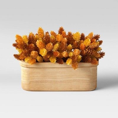 9" x 13" Artificial Long Hopps Plant Arrangement in Wood Pot - Threshold™ | Target