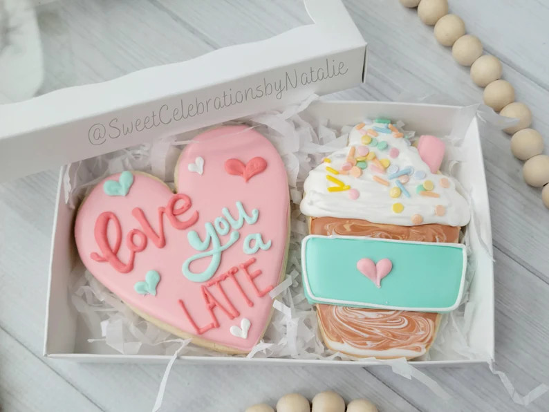 Love you a Latte Valentine's Day cookies Ship Feb 8th | Etsy (US)