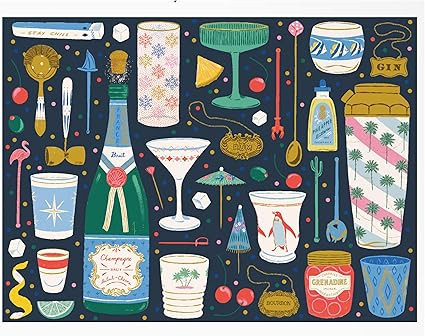 Galison Merry Mixer – 1000 Piece Foil Jigsaw Puzzle Featuring Merry and Festive Barware Artwork... | Amazon (US)