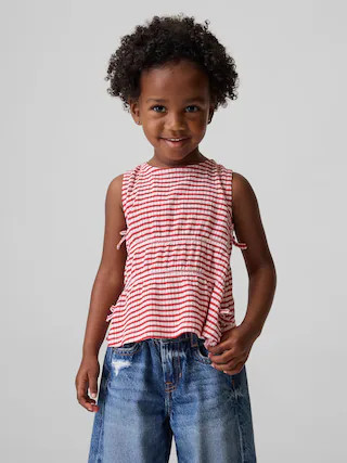 Baby & Toddler Crinkle Knit Bow Top | Gap (US)