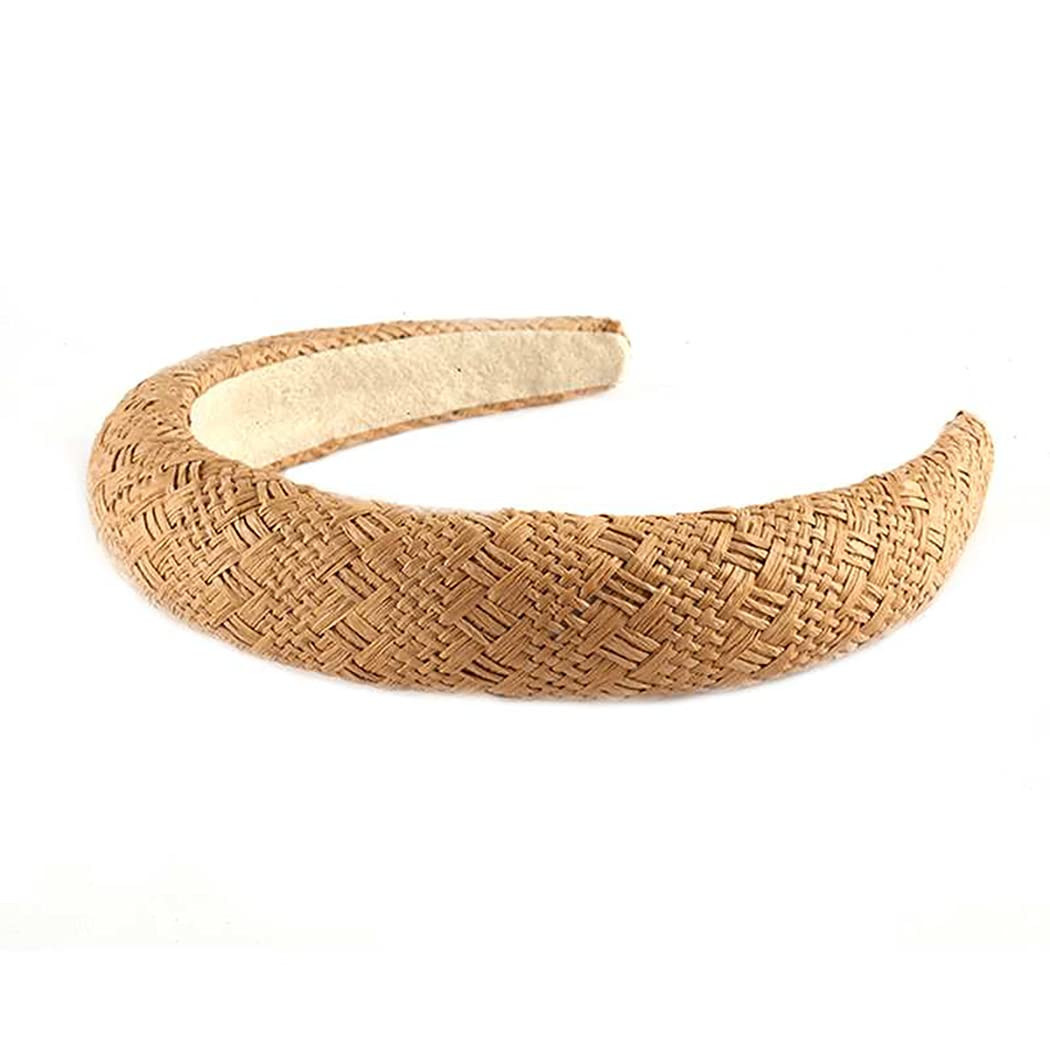 Chic And Stylish Natural Raffia Fashion Hair Headband (Tan) Brown | Rosemarie Collections