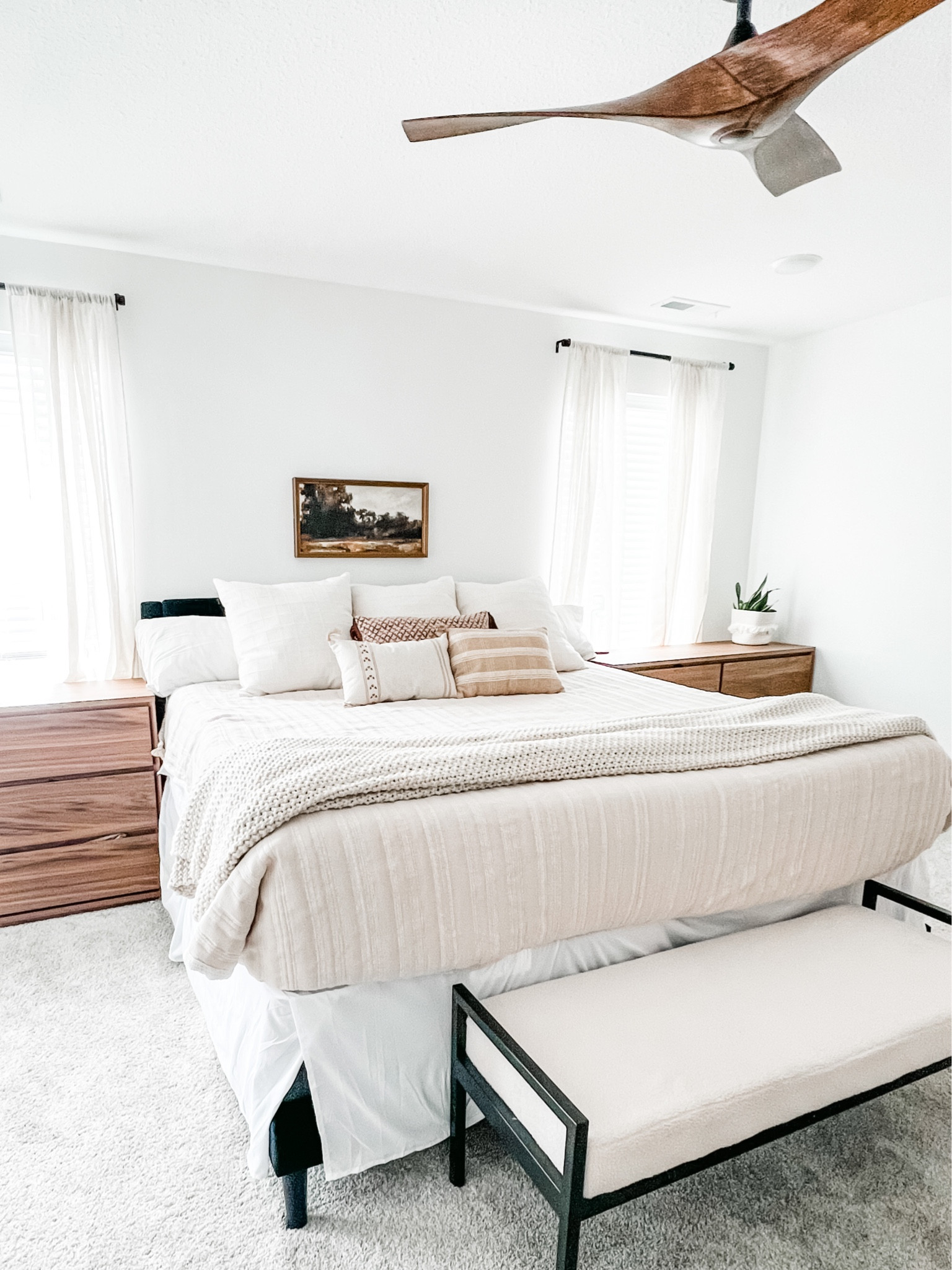 My bedroom, dresser, lamp, plant, art, oil painting, decor, blanket, quilt, throw blanket , throw pillow, threshold, studio McGee, Wayfair, target, West Elm, Amazon, Casaluna, Black, cream, white, curtains.

#LTKunder50 #LTKhome #LTKFind