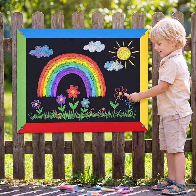 1 Pcs Giant Outdoor Chalkboard for Kids Suitable Indoor and Outdoor Use, Weatherproof Large Black... | Amazon (US)