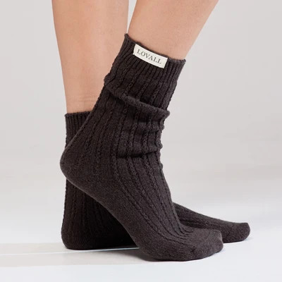 Knitted Socks - Black Coffee | LOVALL