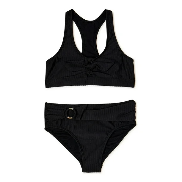 Wonder Nation Girls 2-Piece Bikini Swimsuit with UPF 50+ Sun Protection, Sizes 4-18 & Plus - Walm... | Walmart (US)