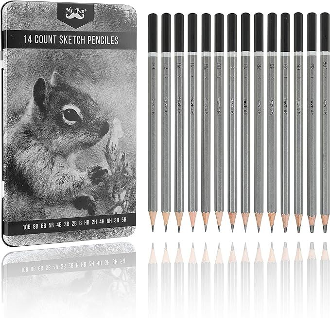Mr. Pen- Sketch Pencils for Drawing, 14 Pack, Drawing Pencils, Art Pencils, Graphite Pencils, Gra... | Amazon (US)