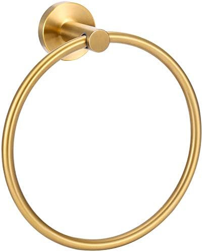 Gomyhom Brushed Gold Towel Ring, 304 Stainless Steel Wall Mount Towel Holder for Kitchen Bathroom... | Amazon (US)
