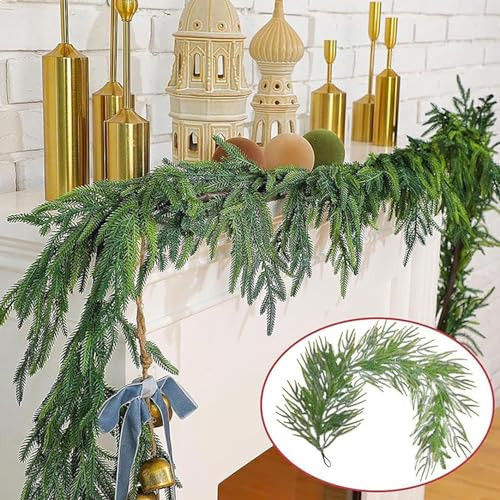 Faux Cedar Pine Garland, Cedar Garland, Cedar Garland Artificial Realistic (150cm/4.92 feet) | Amazon (US)