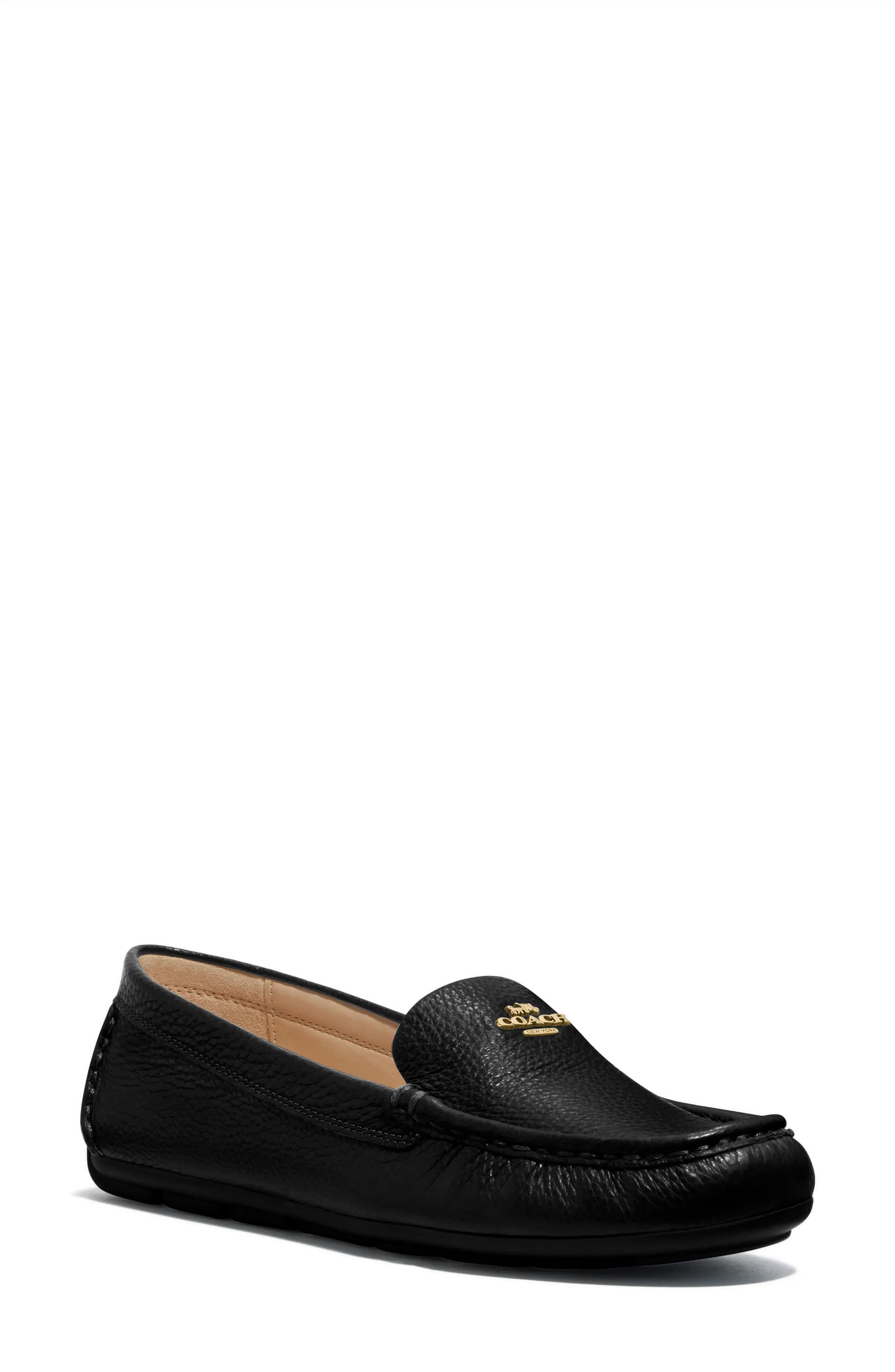 Women's Coach Marley Driving Moccasin, Size 7 B - Black | Nordstrom