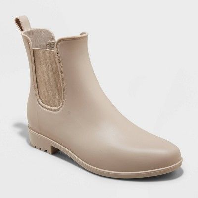 Women's Chelsea Rain Boots - A New Day™ Taupe 6 | Target