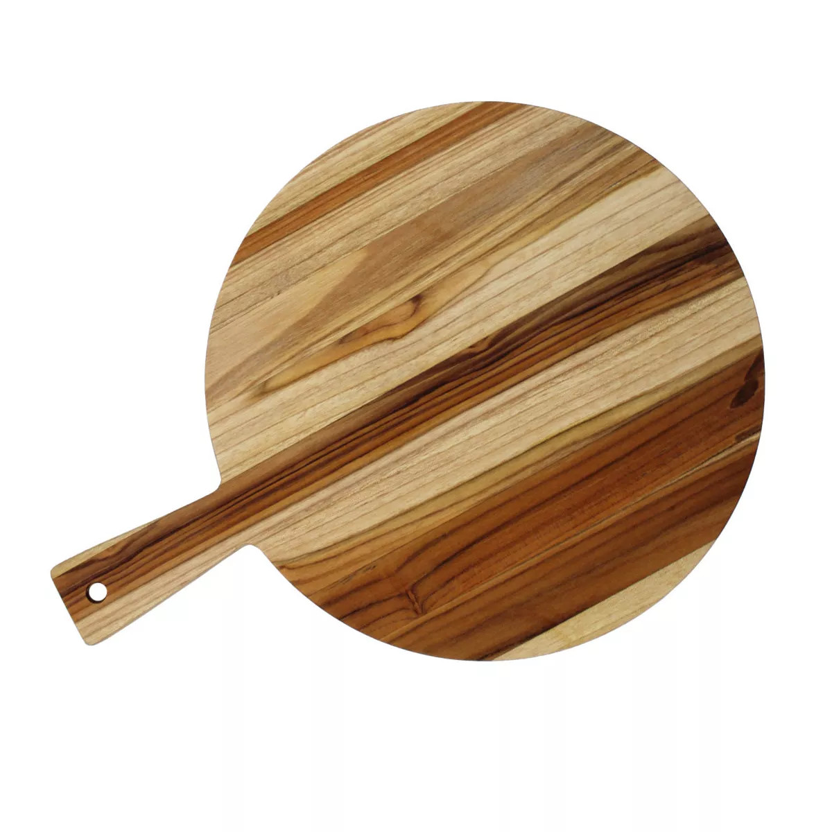 EcoDecors 18" Round FSC Teak Cutting Board with Handle & Juice Groove | Target