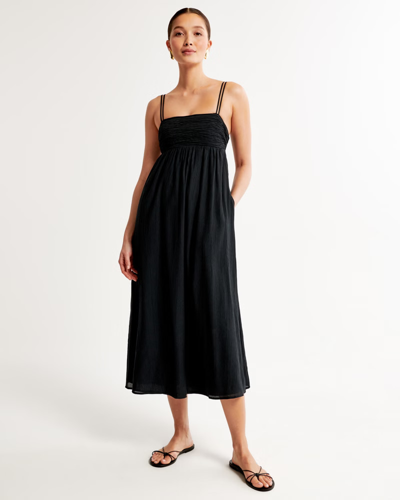 Crinkle Textured Maxi Dress | Abercrombie & Fitch (US)