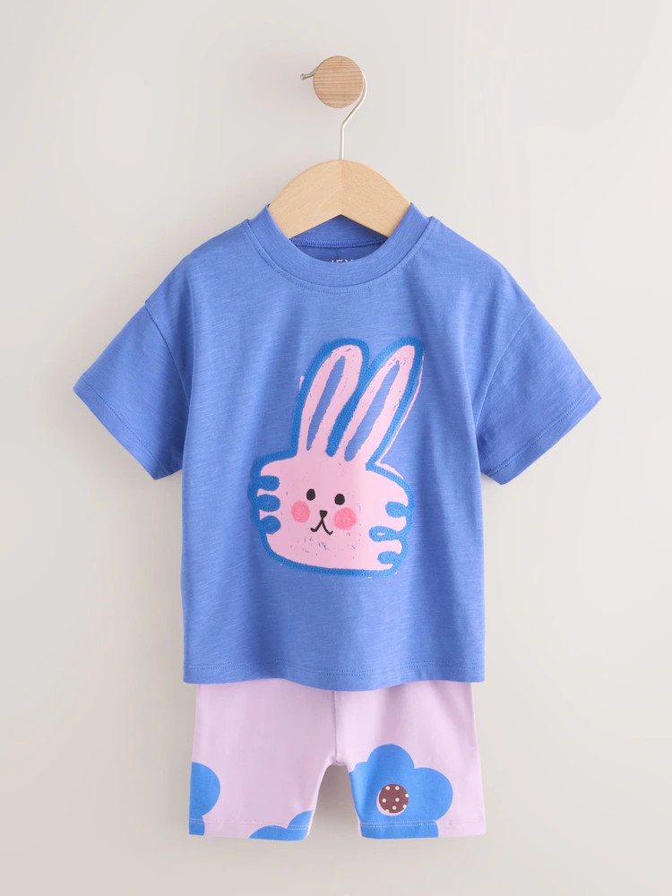 Blue Bunny Short Sleeve T-Shirt and Cycle Shorts Set (3mths-7yrs) | Next US