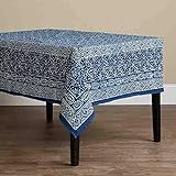 SERRV Wave Indigo Blue Dabu Blockprint Square Tablecloth Handmade Fair Trade | Amazon (US)