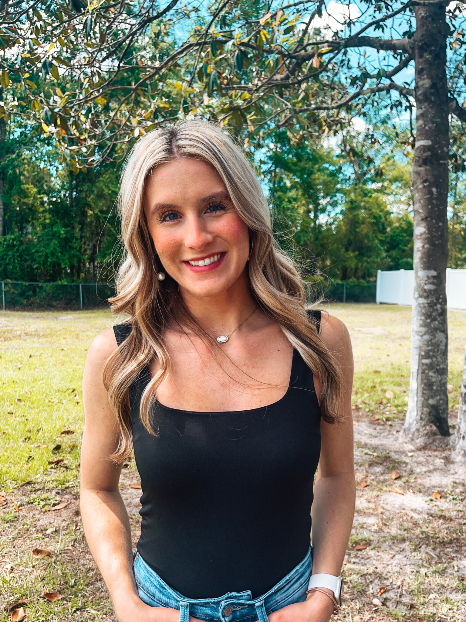 my bodysuit is aeropostale and under $15!! you cant beat that! 
it is so soft and comfy! goes with anything you want too! 
you can dress it up or down! 
i actually wore it to work this week with some jeans! 

#casual #work #businesscasual #jeans #bodysuit #aeropostale #black #blonde #spring #workoutfit

#LTKFind #LTKworkwear #LTKstyletip