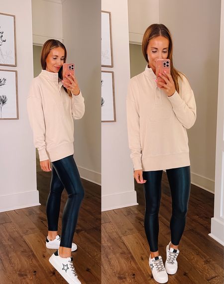 New arrivals at Walmart, Spanx faux leather leggings look for less, only $15, affordable fashion, wearing size S in sweatshirt

#LTKFind #LTKunder50 #LTKstyletip