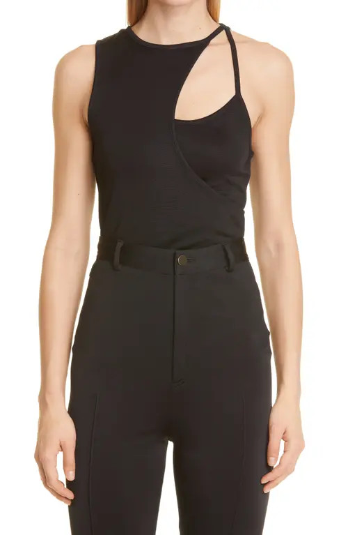 Et Ochs Mimi Overlay Jersey Tank in Black at Nordstrom, Size Large | Nordstrom