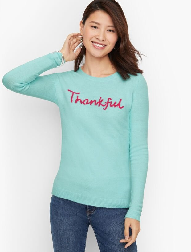 Thankful Intarsia Crewneck Sweater | Talbots