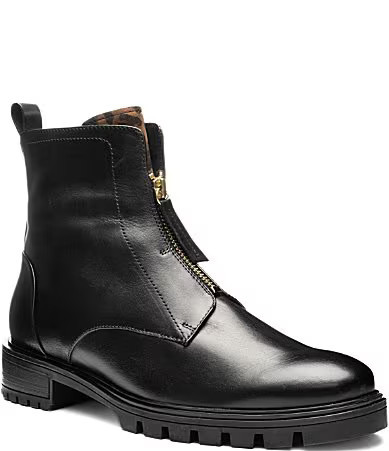 ara Tourmaline Leather Dual Zip Ankle Booties - 8 | Dillard's