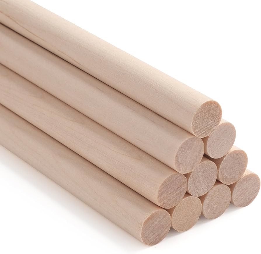 ONUPGO 10Pcs 1/2" x 12" Hardwood Craft Dowel Rods | Amazon (US)