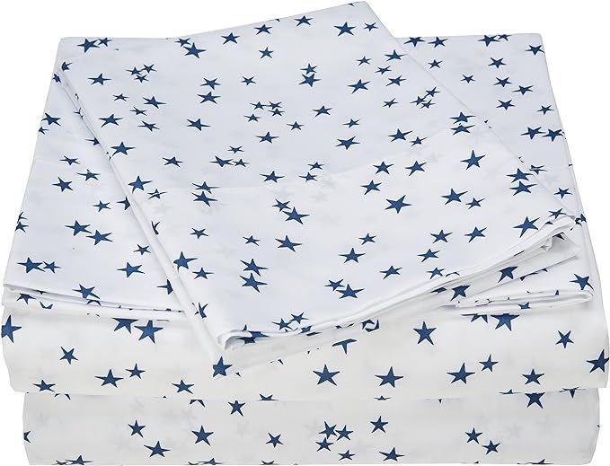 MI ZONE Printed Bed Sheets, Twin, Navy | Amazon (US)