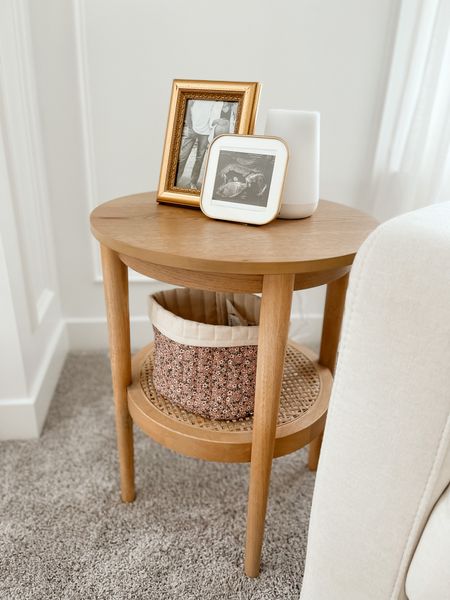 Wood and cane side / accent table back in stock! 🤍 nursery, neutral, transitional, modern, home decor, baby room, side table

#LTKhome #LTKbump #LTKbaby