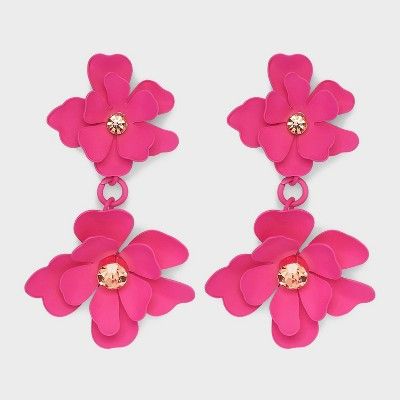 Sprayed Petals Double Drop Earrings - A New Day™ | Target
