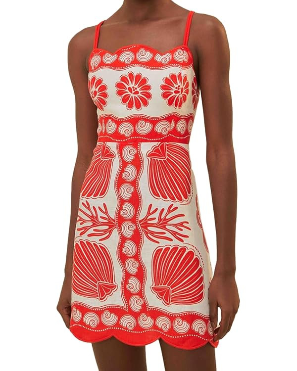 Women Summer Boho Cami Dress Backless Sleeveless Mini Dress Flower Hem Athletic Spaghetti Strap O... | Amazon (US)