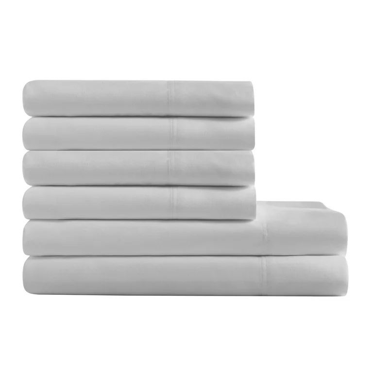 Hotel Style Hotel Style 6-Piece 1,000-Thread-Count Egyptian Cotton-Rich Luxury Bed Sheet Set, Que... | Walmart (US)