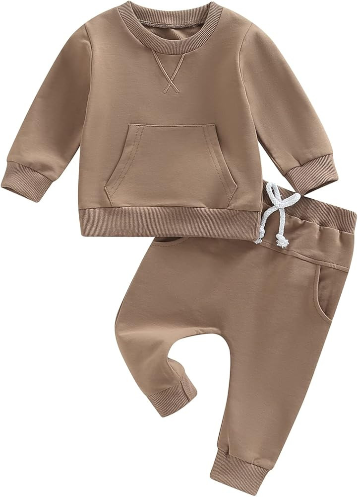 Mubineo Infant Baby Boy Girl Fall Winter Sweatshirt Pant Outfits Toddler Long Sleeve Tops Clothes... | Amazon (US)