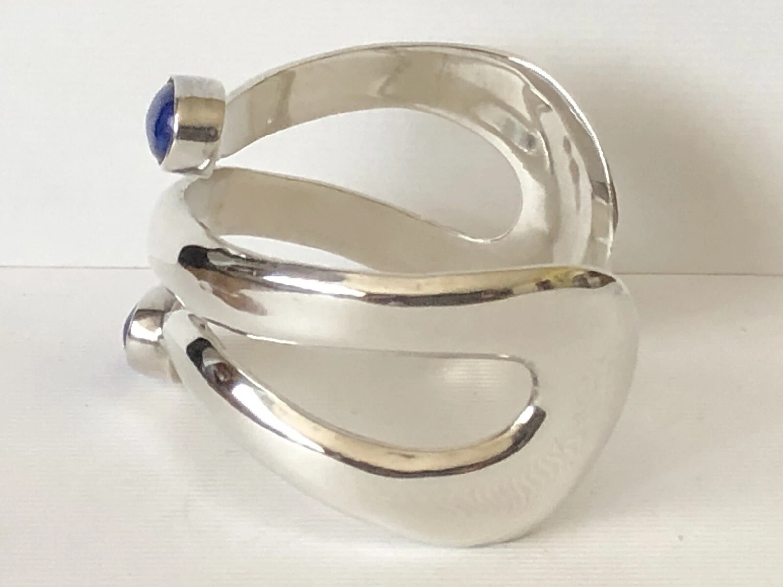 Vintage Mexico TB-17 Artist Made Sterling Silver & Lapis Modern Cuff Bracelet | eBay | eBay US