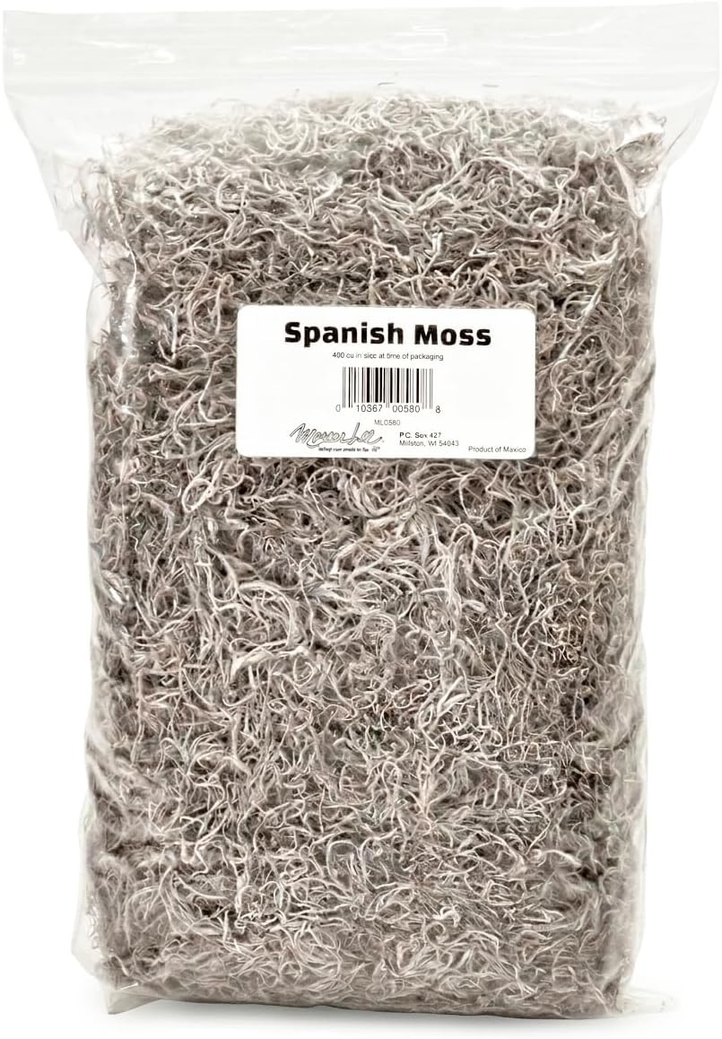 Mosser Lee Spanish Moss – Natural Decorative Moss for Houseplants, Soil Cover, Crafts, Terrariums & Floral Arrangements - 400 Cubic Inches (Approx 9oz) | Amazon (US)
