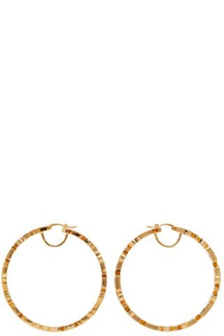 Gold Logo Hoop Earrings | SSENSE