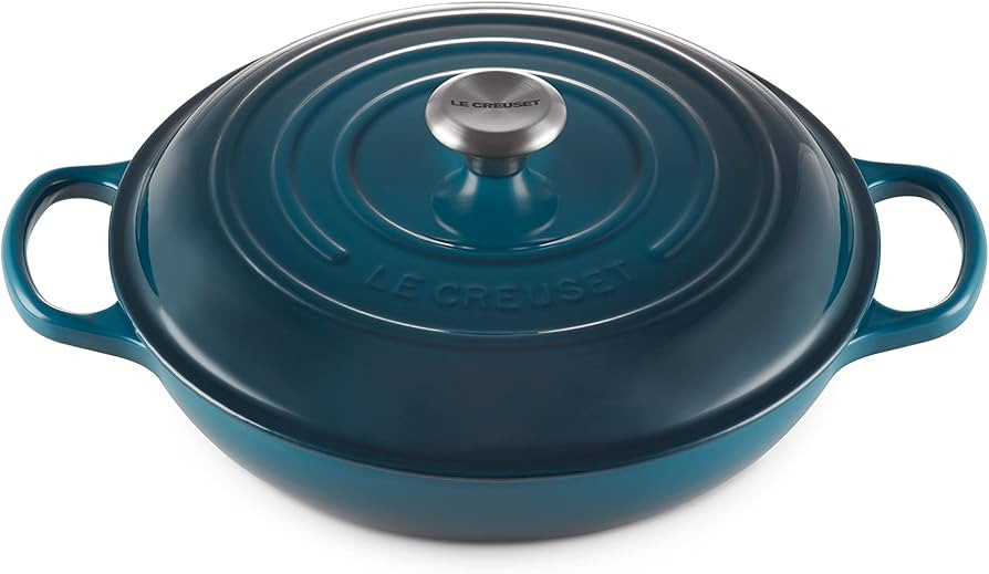Le Creuset Enameled Cast Iron Signature Braiser, 3.5 qt., Deep Teal | Amazon (US)