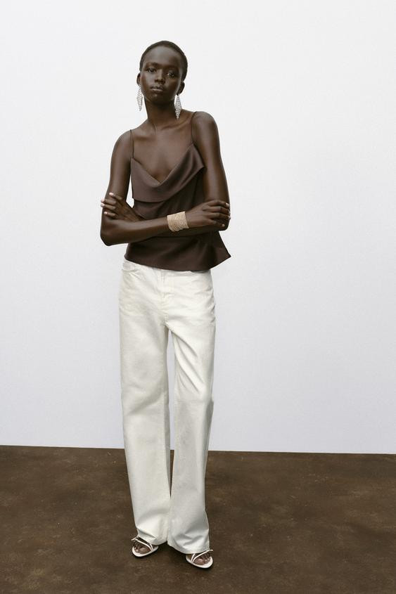 SATIN TRIM CAMISOLE TOP | Zara UK