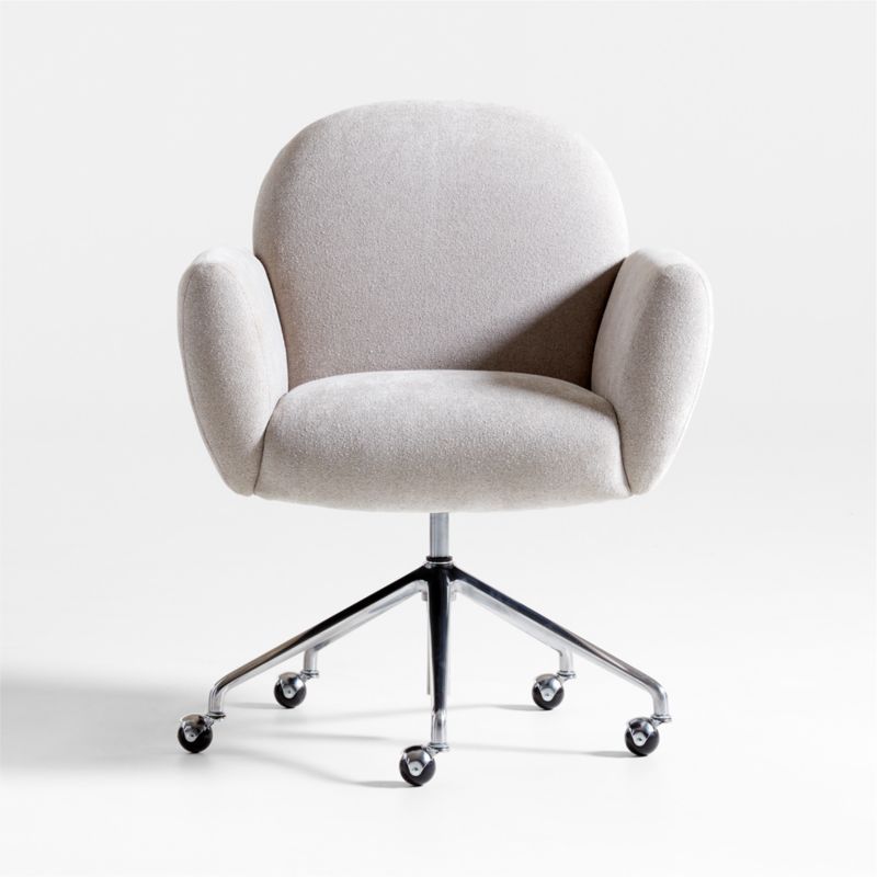 Imogen Grey Upholstered Office Chair with Casters + Reviews | Crate & Barrel | Crate & Barrel