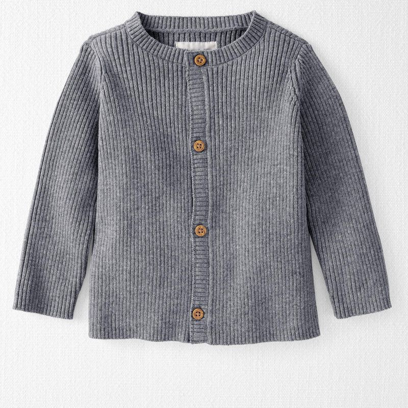Baby Organic Cotton Ribbed Cardigan | Carter's