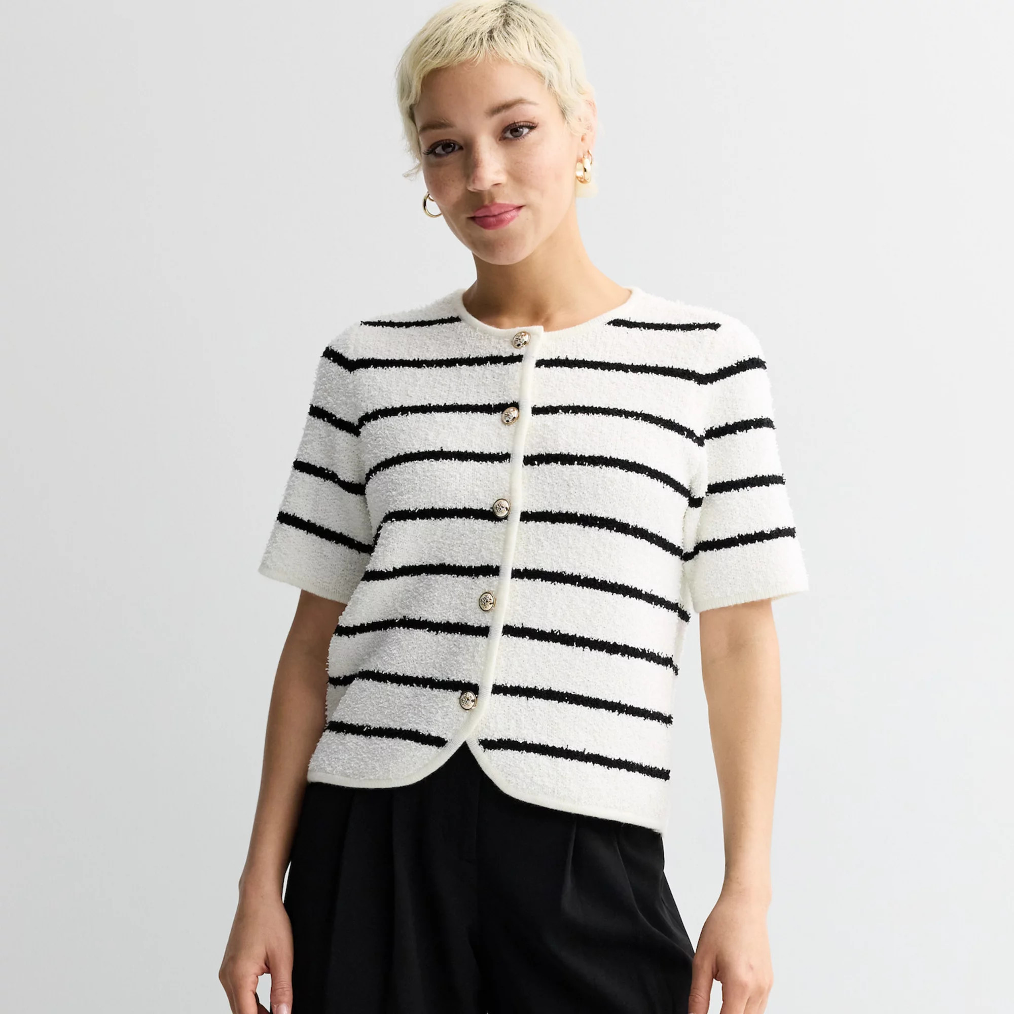 Women's Nine West Texture Elbow Sleeve Sweater | Kohl's