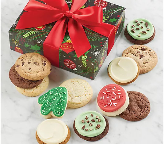 SH 12/8 Cheryl's Cookies Holiday Gift Box with 12 Cookies - QVC.com | QVC