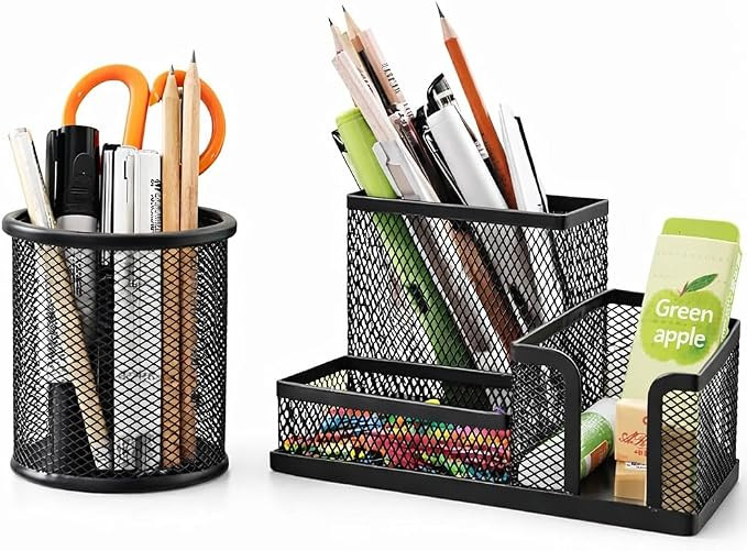 Kit Organizador de Mesa e Suporte Porta Canetas Lapis Tesoura Clips Blocos Adesivos Post-it e Ace... | Amazon (BR)