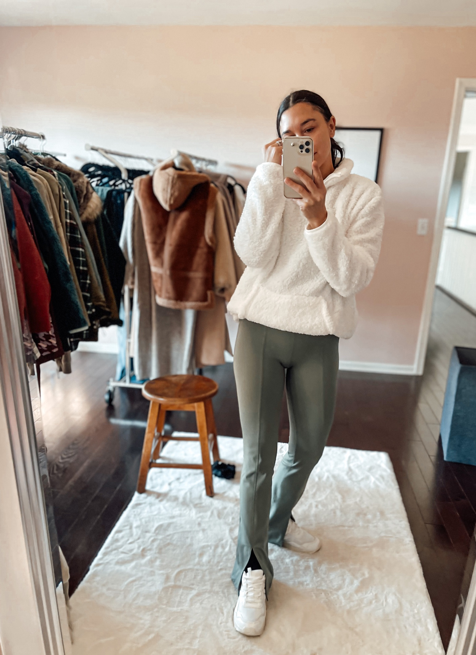 Fleece jacket
Half zip pull over
Split flare hem leggings
White sneaker
#ltksalealert #ltkunder100 

#LTKCyberweek #LTKunder50 #LTKsalealert