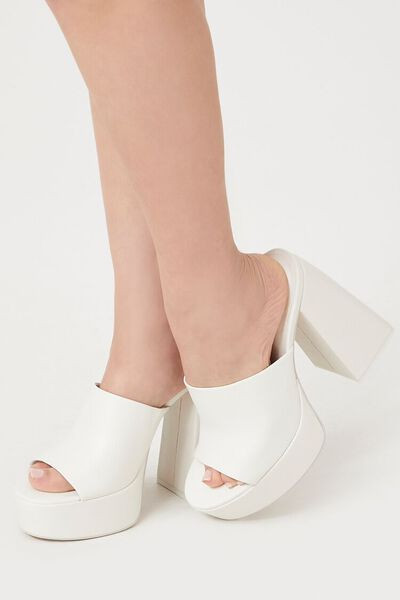 Faux Snakeskin Platform Block Heels | Forever 21 (US)